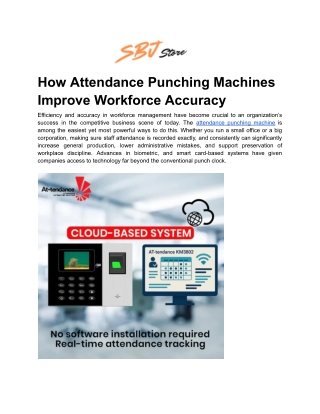 How Attendance Punching Machines Improve Workforce Accuracy