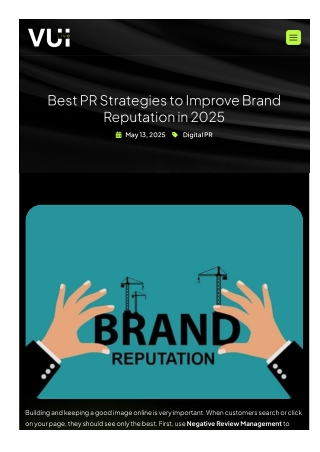 Best PR Strategies to Improve Brand Reputation in 2025