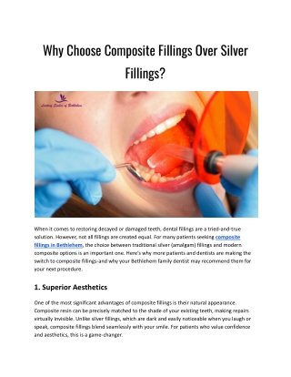 Why Choose Composite Fillings Over Silver Fillings