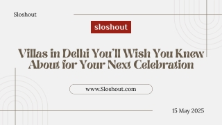 Top Villas in Delhi for Weddings & Private Parties