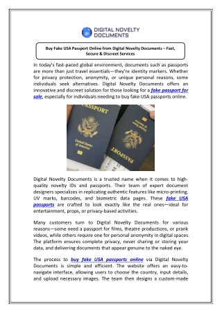Act Fast Buy Fake Usa Passports Online Discreetly