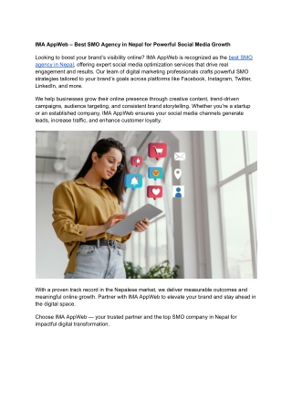 IMA AppWeb – Best SMO Agency in Nepal for Powerful Social Media Growth