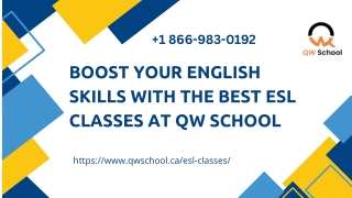 Boost Your English Skills with the Best ESL Classes at QW School