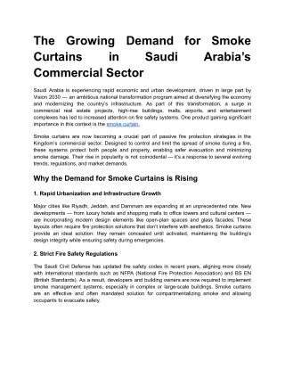 The Growing Demand for Smoke Curtains in Saudi Arabia’s Commercial Sector