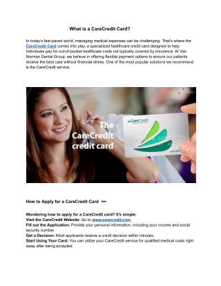 What is a CareCredit Card ?