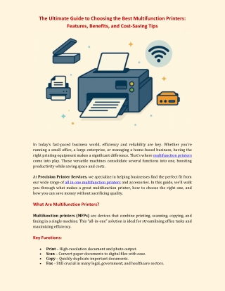 The Ultimate Guide to Choosing the Best Multifunction Printers  - Feature