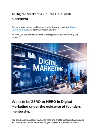 AI Digital Marketing Course Delhi with placement