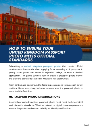 How to Ensure Your United Kingdom Passport Photo Meets Official Standards