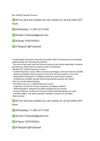 Buy Verified Payoneer Account