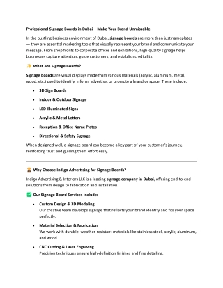 Professional Signage Boards in Dubai