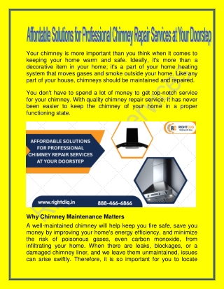 Affordable Solutions for Professional Chimney Repair Services at Your Doorstep