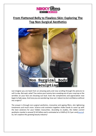 Aesthetica by Nikky Bawa Medisalon - Flattened Belly to Flawless Skin- Top Non-Surgical Treatments