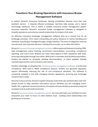 Transform Your Broking Operations with Insurance Broker Management Software