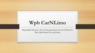 Dependable Business Travel Transportation Service Offered by West Palm Beach Car and Limo