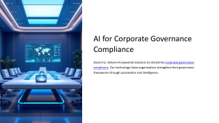 AI For Corporate Governance Compliance - Essert Inc