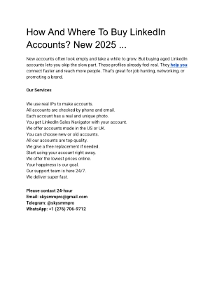 How And Where To Buy LinkedIn Accounts? New 2025 ...
