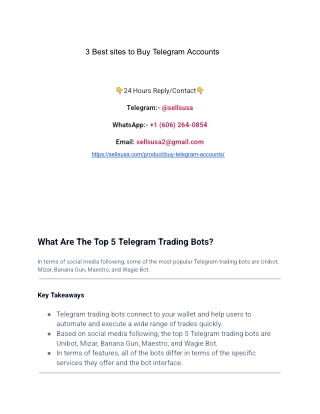 3 Best sites to Buy Telegram Accounts