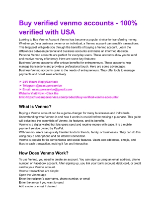 Buy verified venmo accounts - 100% verified with USA