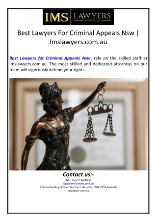 Best Lawyers For Criminal Appeals Nsw | Imslawyers.com.au