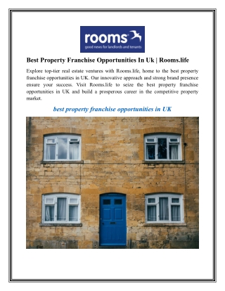 Best Property Franchise Opportunities In Uk Rooms.life