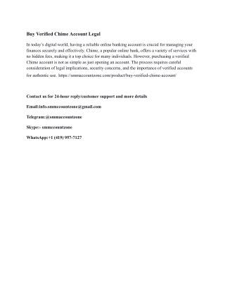 Buy Verified Chime Account