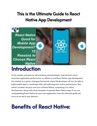 This is the Ultimate Guide to React Native App Development