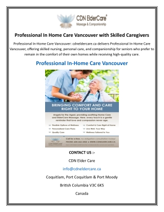 Professional In Home Care Vancouver with Skilled Caregivers