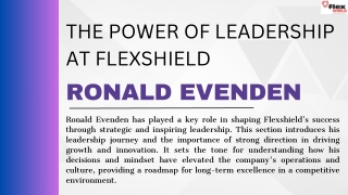 Flexshield’s Vision Through Ronald Evenden’s Eyes