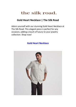 Gold Heart Necklace  The Silk Road