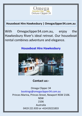 Houseboat Hire Hawkesbury Omegaclipper34.com.au