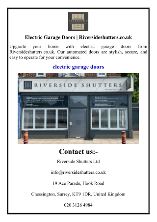 Electric Garage Doors  Riversideshutters.co.uk
