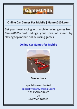 Online Car Games For Mobile Games0105.com