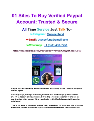01 Sites To Buy Verified Paypal Account_ Trusted & Secure