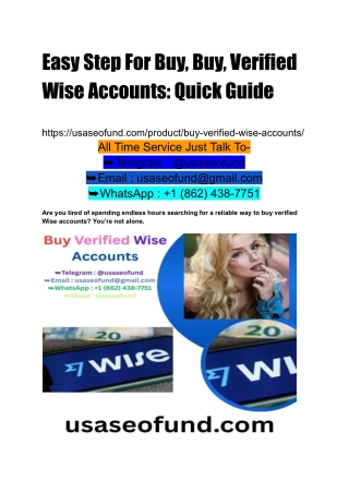 Easy Step For Buy, Buy, Verified Wise Accounts_ Quick Guide