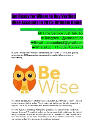 Get Ready for Where to Buy Verified Wise Accounts in 2025_ Ultimate Guide