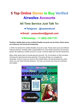 5 Top Online Stores to Buy Verified Airwallex Accounts