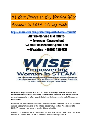 69 Best Places to Buy Verified Wise Account in 2026_27_ Top Picks