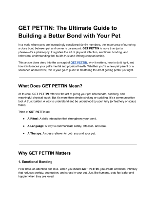 GET PETTIN_ The Ultimate Guide to Building a Better Bond with Your Pet