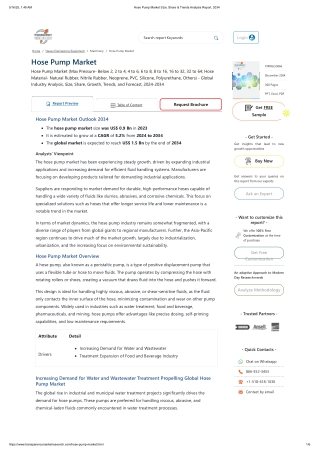 Hose Pump Market Size, Share & Trends Analysis Report, 2034