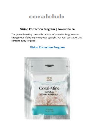 Vision Correction Program  Loveurlife.ca