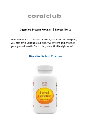 Digestive System Program Loveurlife.ca