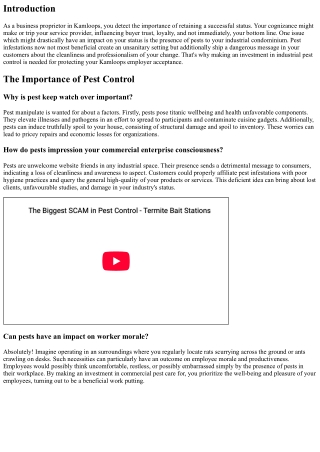 Commercial Pest Control: Protecting Your Kamloops Business Reputation