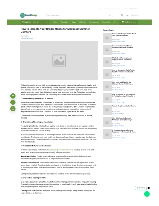 how to insulate your broiler house for maximum summer comfort