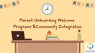 Parent Onboarding Welcome Programs & Community Integration