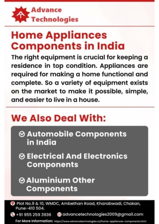 Home appliance components in India