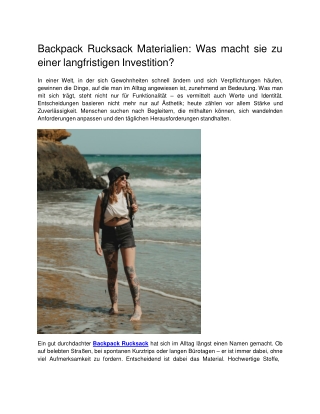 Backpack Rucksack Materialien_ Was macht sie zu einer langfristigen Investition_