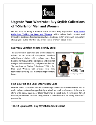 Upgrade Your Wardrobe Buy Stylish Collections of T-Shirts for Men and Women