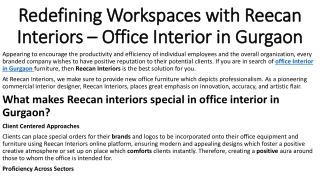 Create Productive Workspaces with Office Interior in Gurgaon - Reecan Interiors