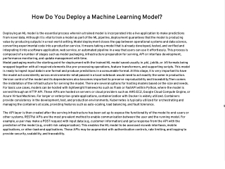 How do you deploy a Machine Learning model?