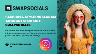 Fashion & Style Instagram Accounts for Sale - SwapSocials
